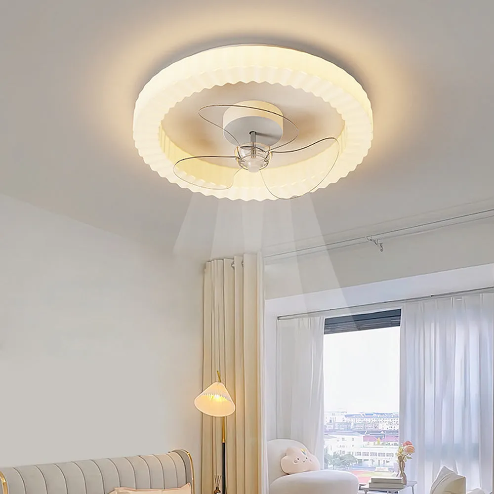 White Round Design Ceiling Fan With Led Lights