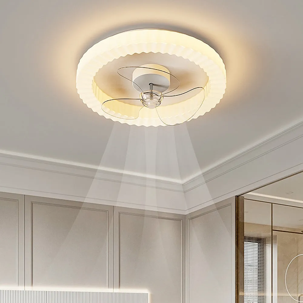 White Round Design Ceiling Fan With Led Lights