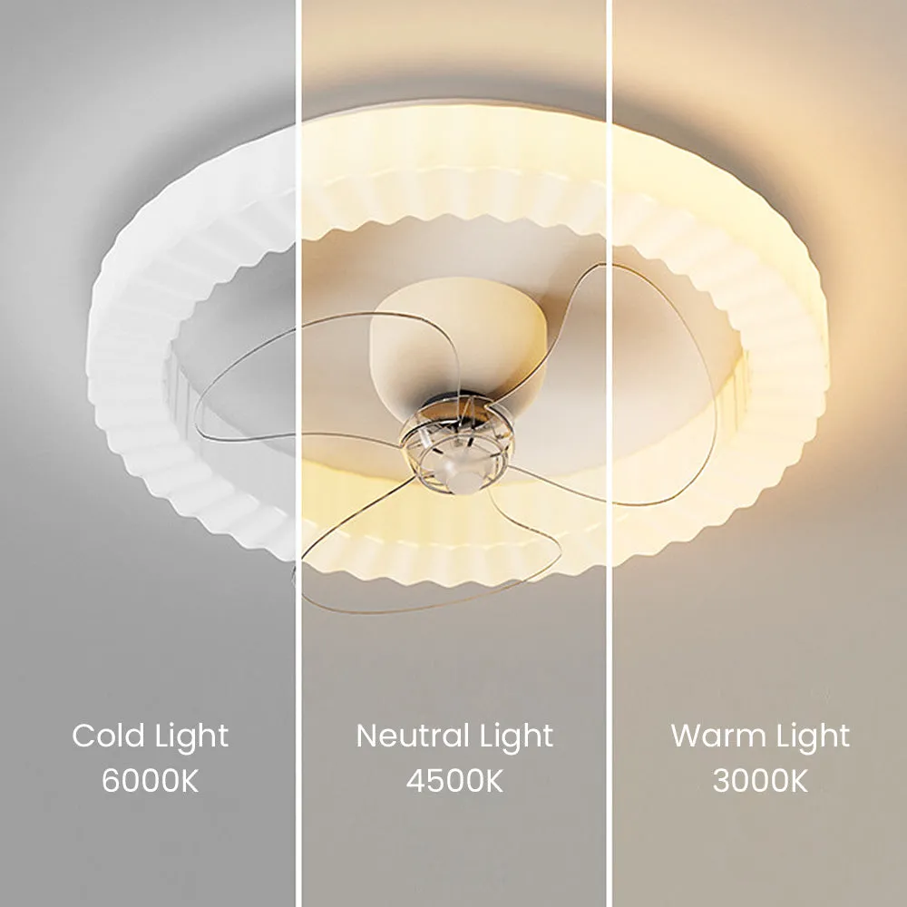 White Round Design Ceiling Fan With Led Lights