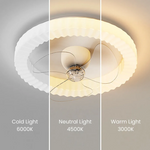 White Round Design Ceiling Fan With Led Lights