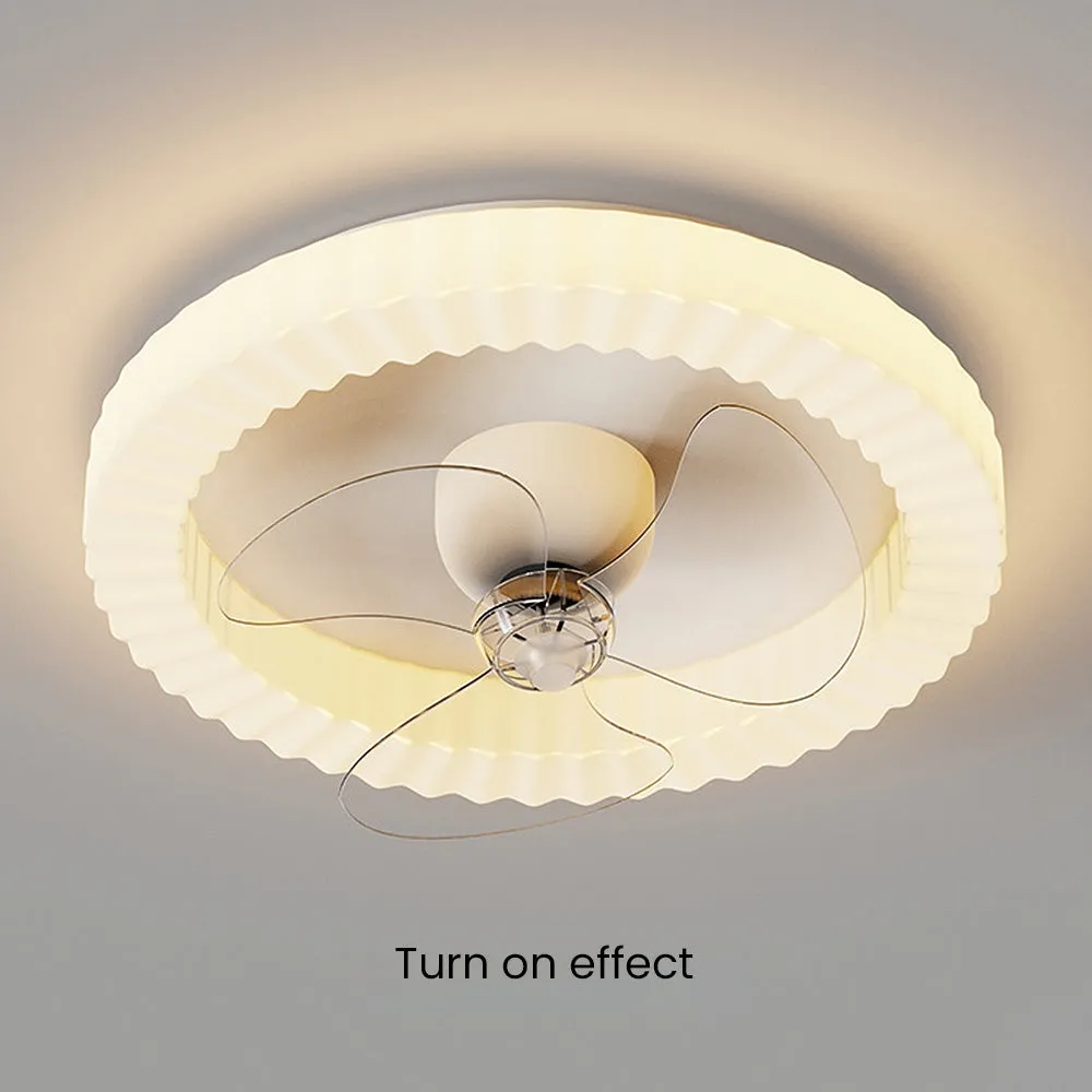 White Round Design Ceiling Fan With Led Lights