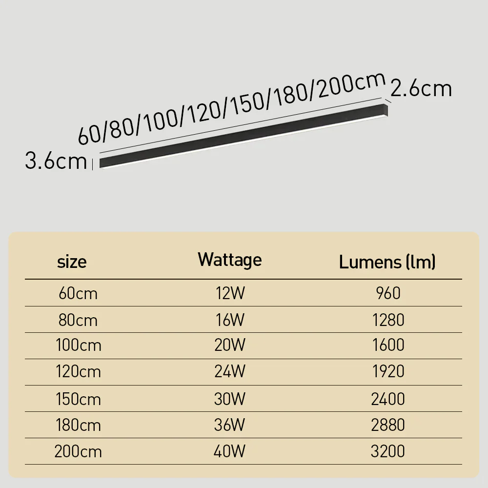 Modern Minimalist Long Strip Ceiling Lamp