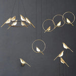 Whimsical Birds Round Pendant Light