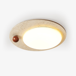 Luno Arte Travertine Ceiling Light – Modern Organic LED Flush Mount