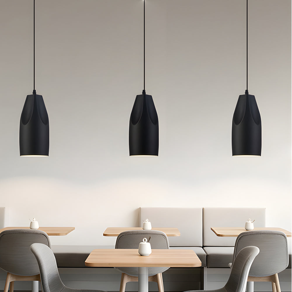 Pleat Box Led Pendant Light 1 Light Black White Aluminum Hanging Lamp
