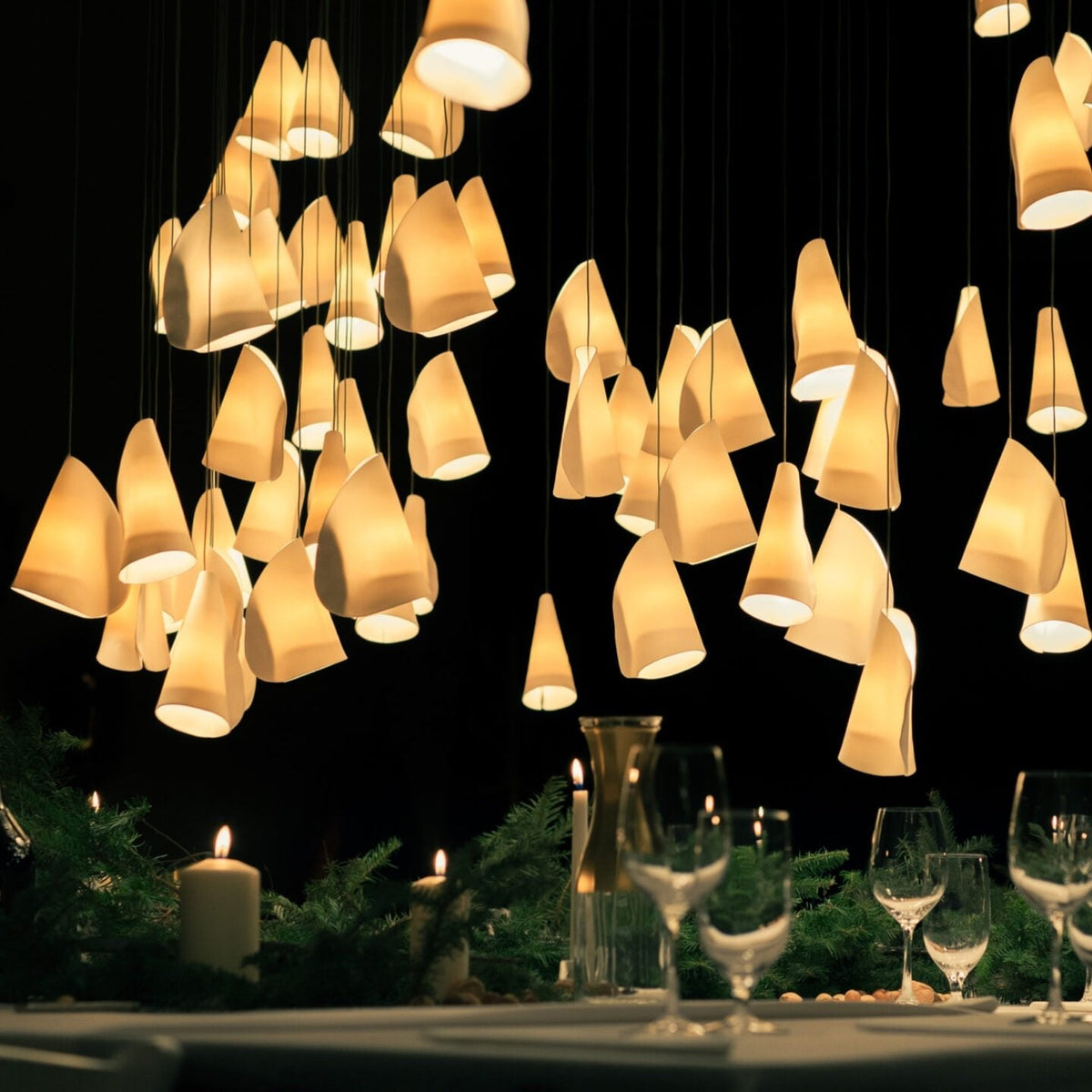 Sonora Handcrafted Ceramic Chandelier with LED Illumination