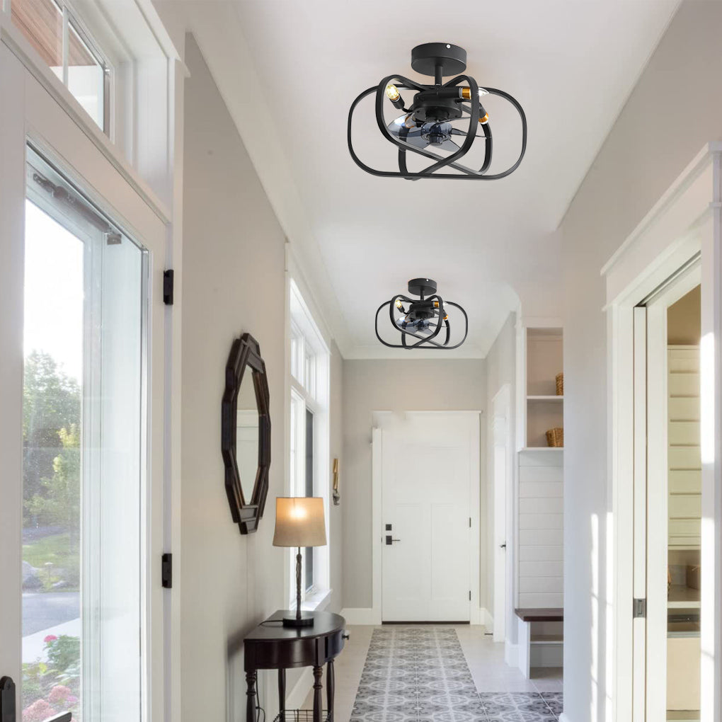 Retro Led Bladeless Ceiling Fans With Remote Ha084443