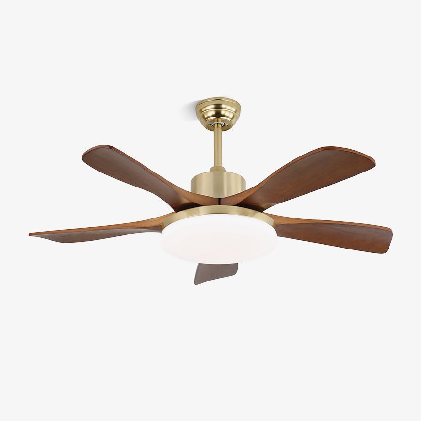 Velano Curve Ceiling Fan Light with LED and Wooden Blades