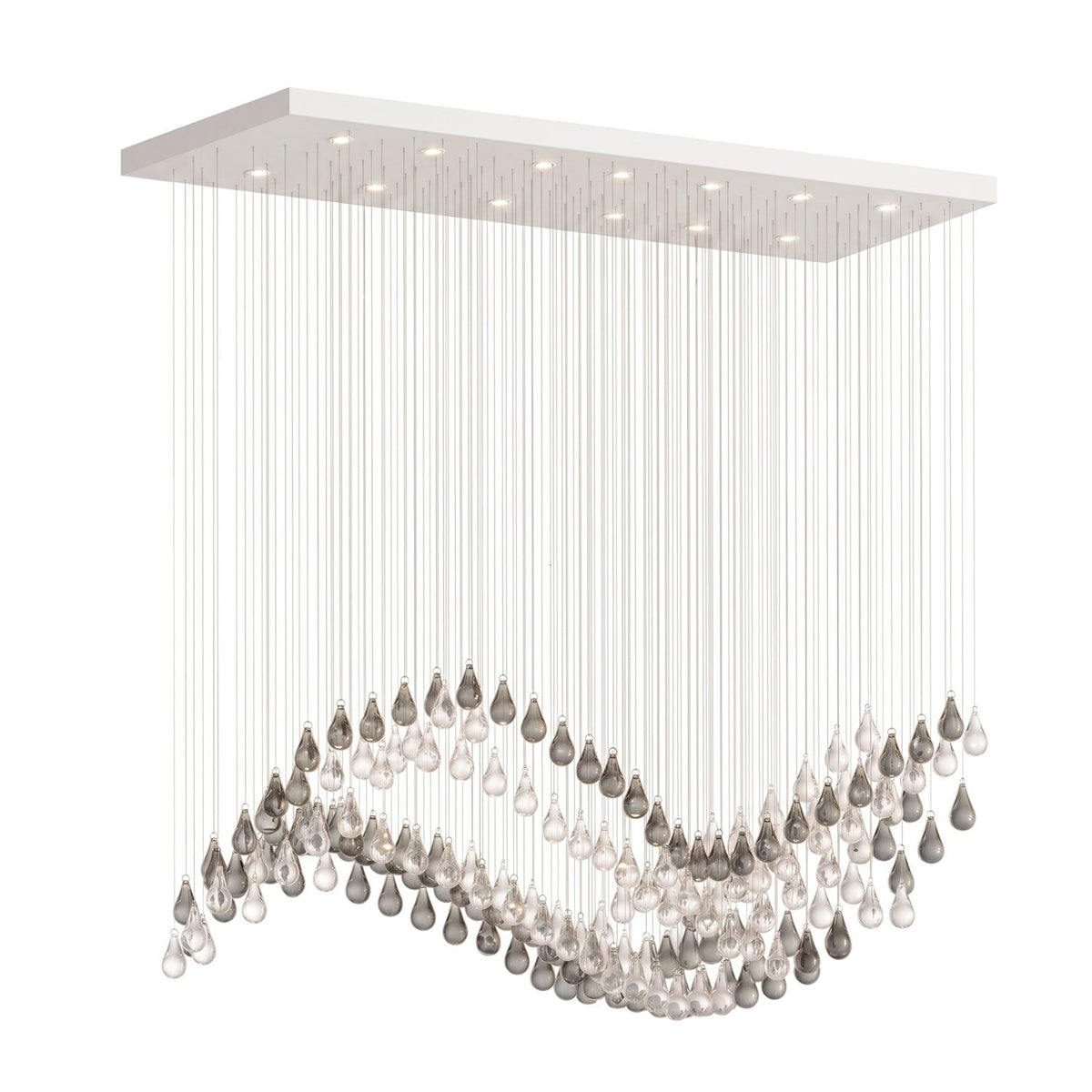 Droplets Sculpture Chandelier – Modern Glass Pendant Light for Dining Room and Living Room