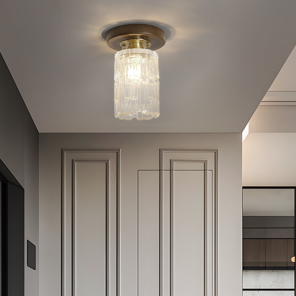 Square Iron Frame American Country Style Ceiling Light Fixture 1