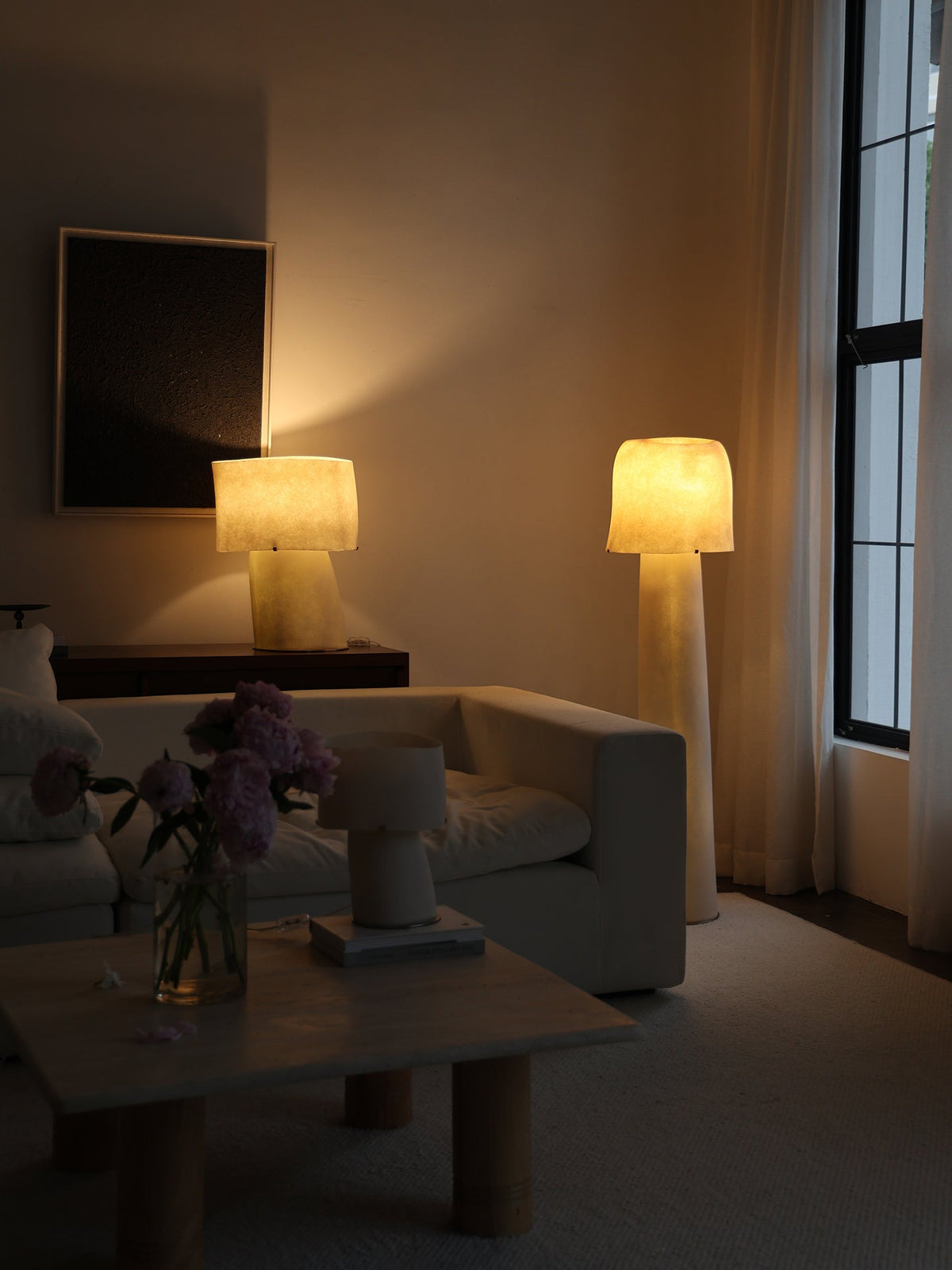 Vellum Sculptural Floor Lamp – Modern Artisan Lighting for Living Room & Bedroom