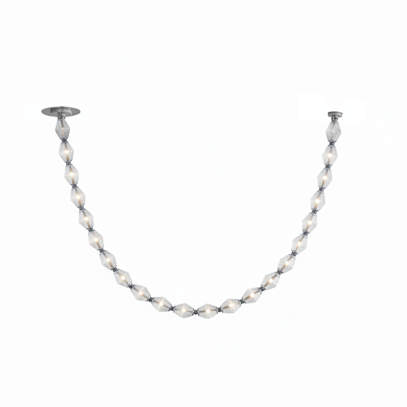 Riviere Glass Chain Chandelier – Modern Linear LED Pendant Light