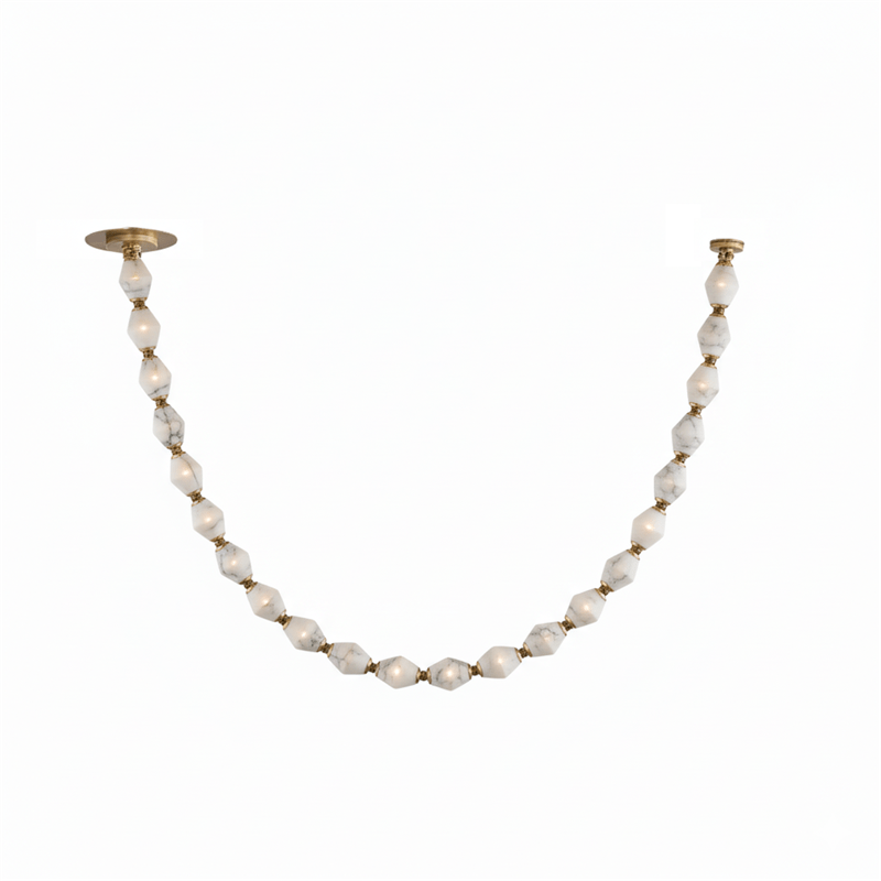 Riviere Glass Chain Chandelier – Modern Linear LED Pendant Light