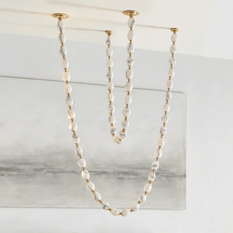 Riviere Glass Chain Chandelier – Modern Linear LED Pendant Light