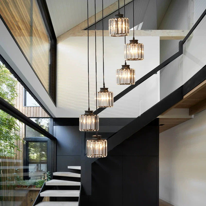 Vintage Crystal Staircase Chandelier