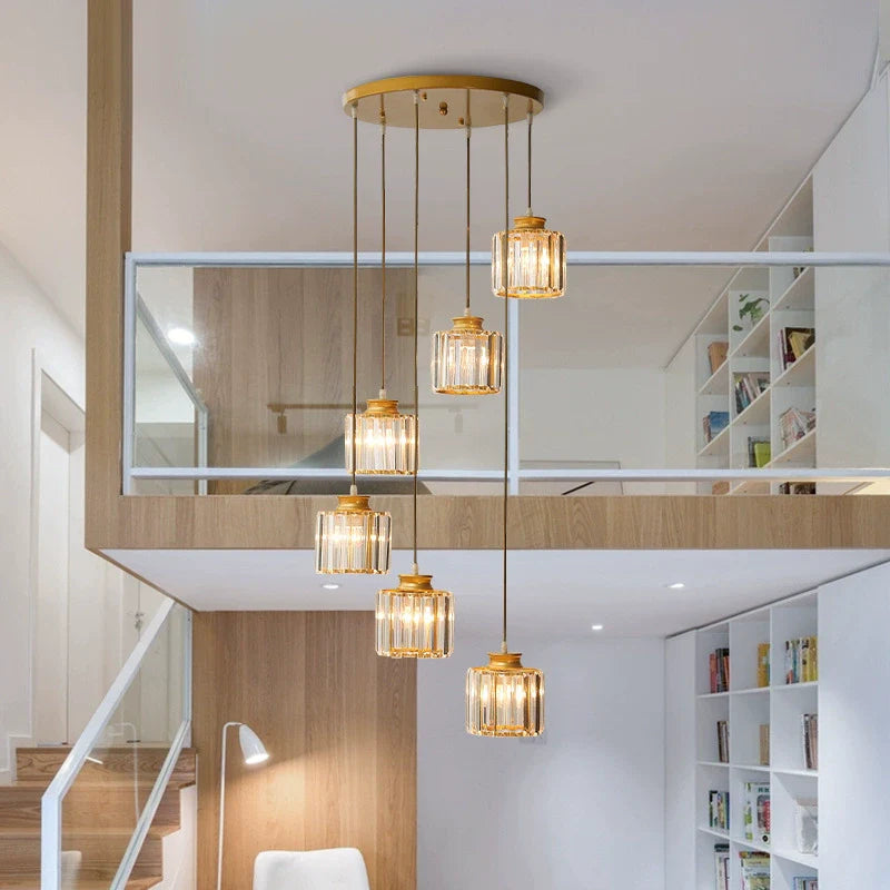 Vintage Crystal Staircase Chandelier