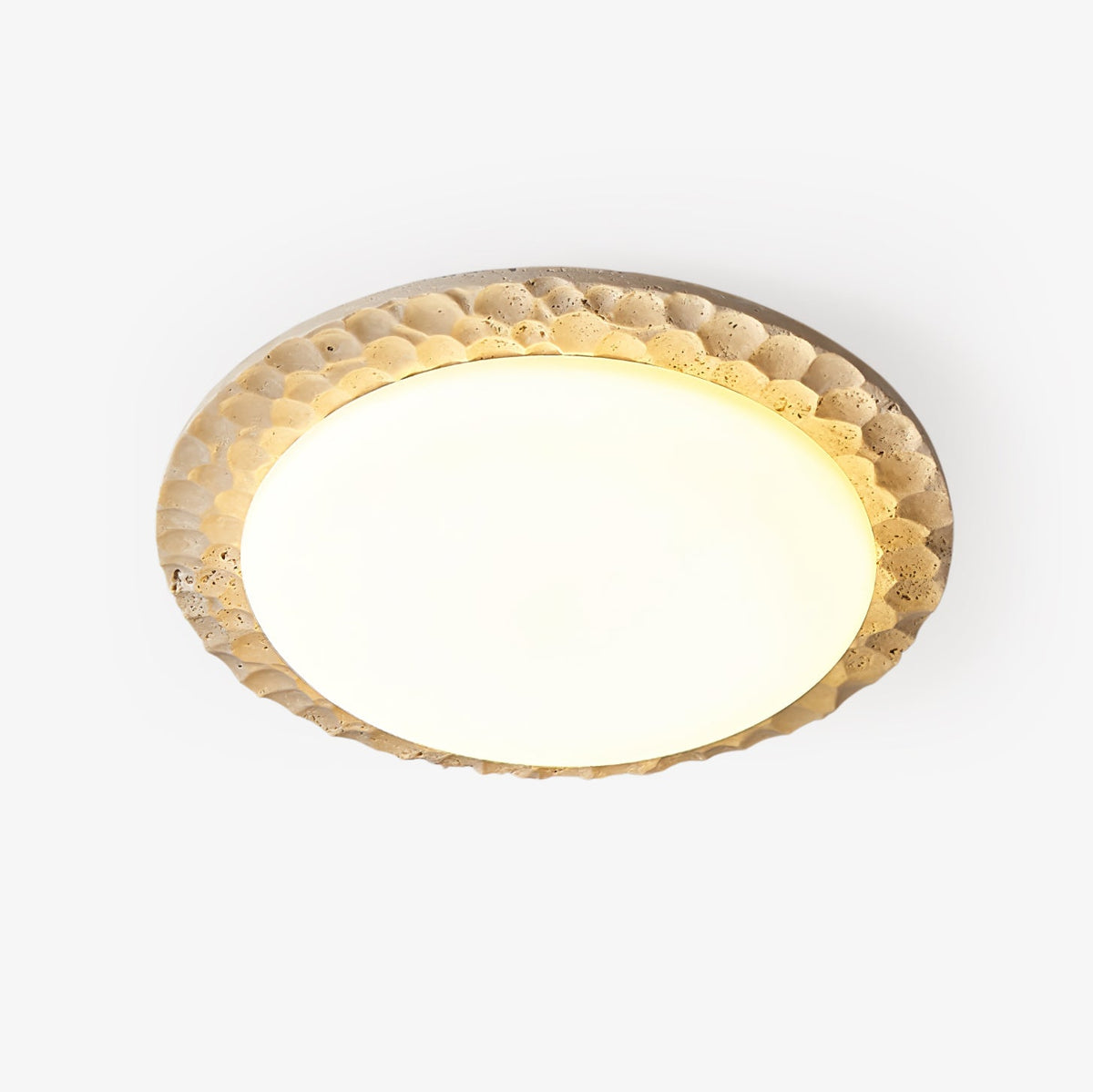 Petra Travertine LED Ceiling Light – Modern Flush Mount for Bedroom & Living Room
