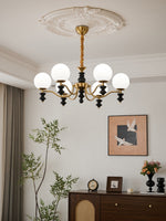 Cadence Chandelier – Modern Wood and Glass Pendant Light for Dining Room and Living Room