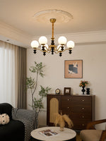 Cadence Chandelier – Modern Wood and Glass Pendant Light for Dining Room and Living Room