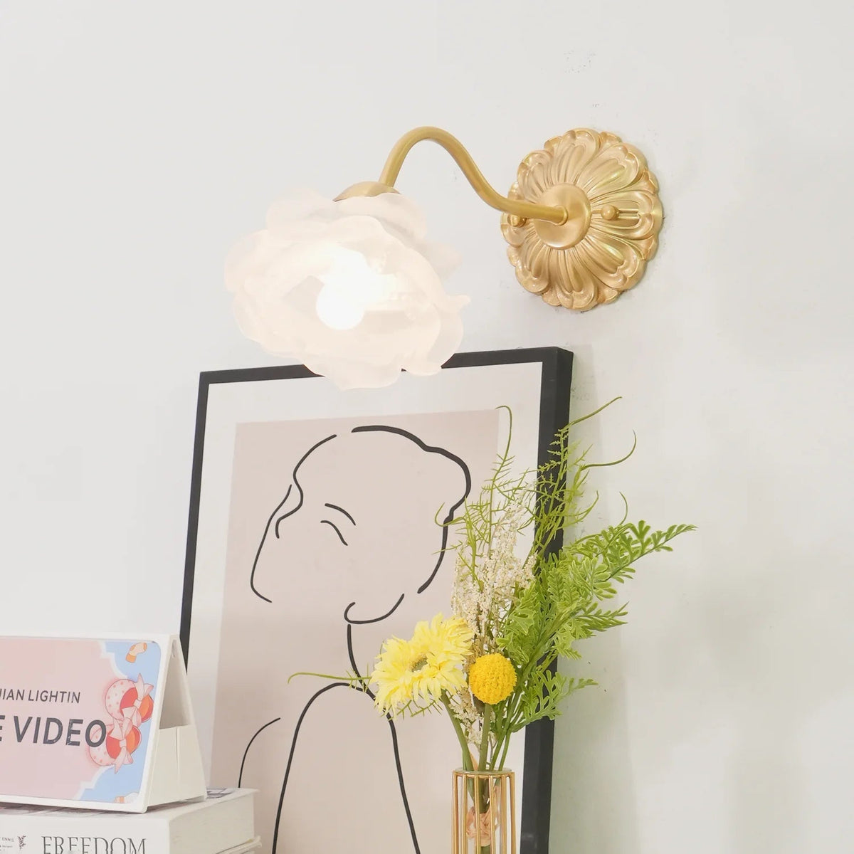 Rosette Brass Wall Lamp