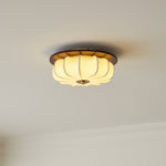 Elowen Flush Mount Ceiling Light with Etched Fabric Shade
