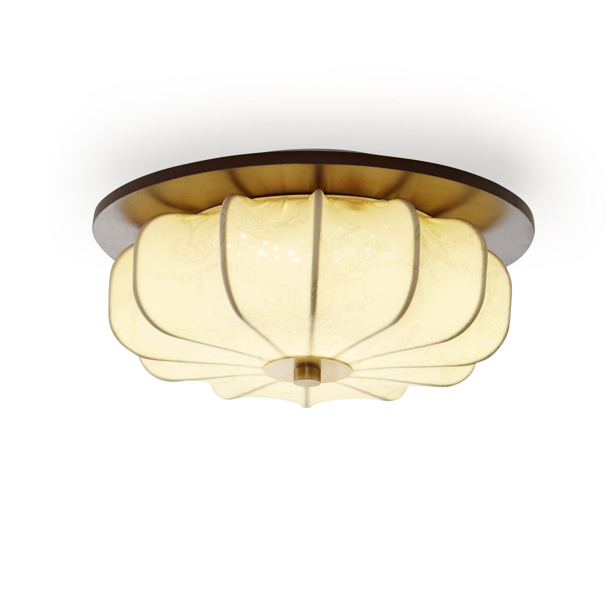 Elowen Flush Mount Ceiling Light with Etched Fabric Shade