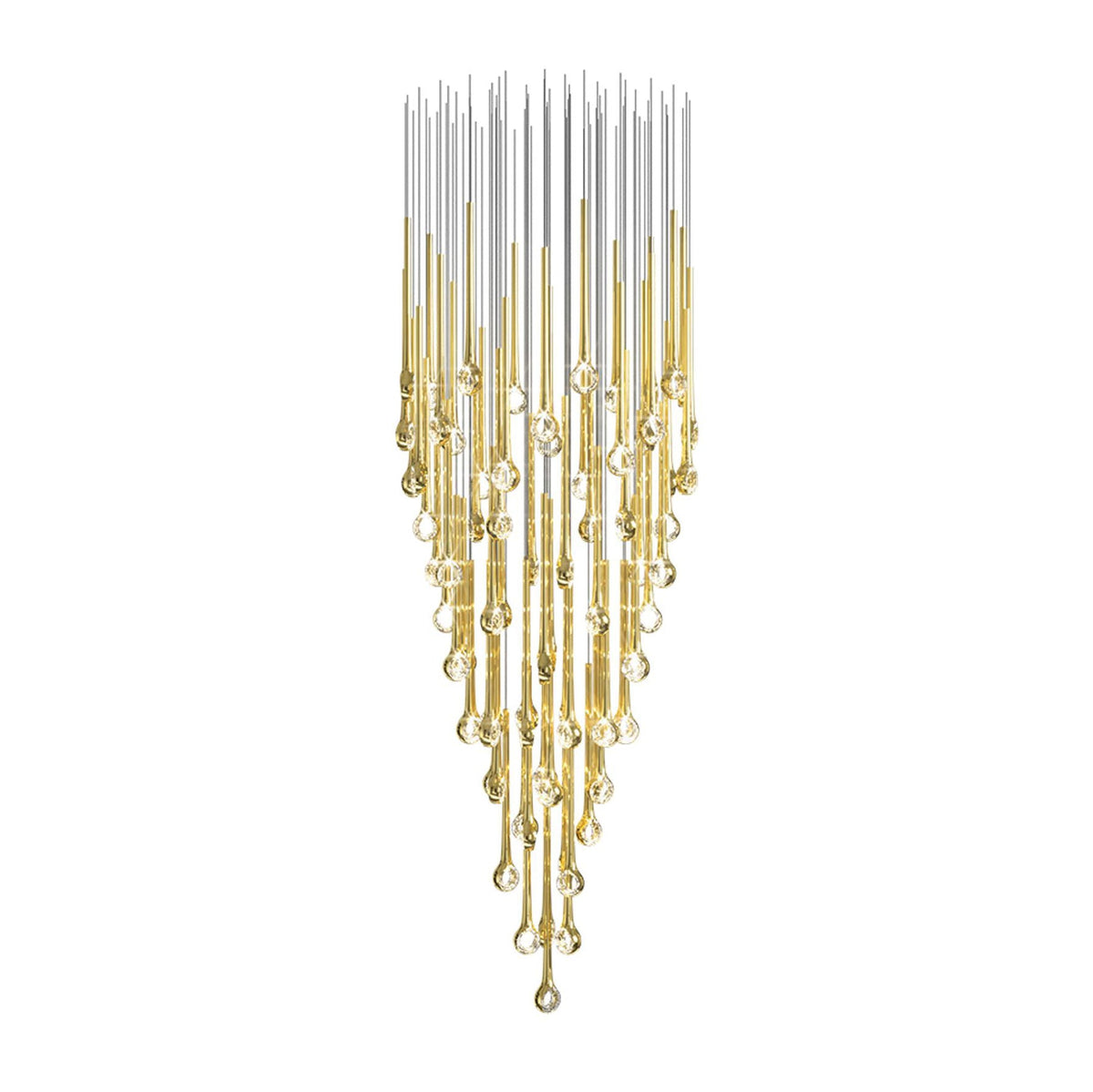 Eyelet Linear LED Chandelier in Chrome, Gold, or Rose Gold