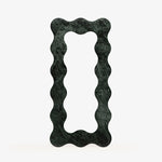 Serpentine Vert Marble Mirror Frame — Sculptural Wavy Edge Wall Mirror