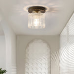 Square Iron Frame American Country Style Ceiling Light Fixture 1