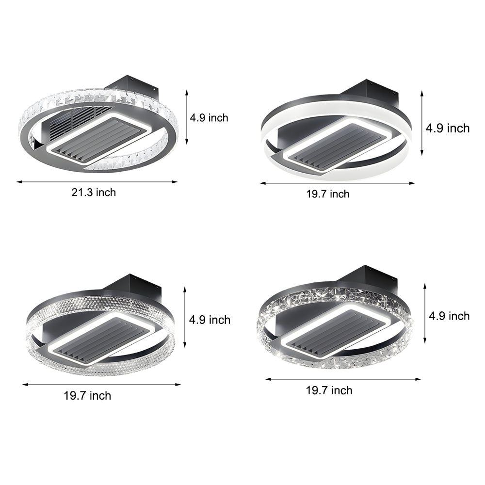 19 7 In Nordic 6 Speeds Bladeless Ceiling Fan With Led Light Remote Control