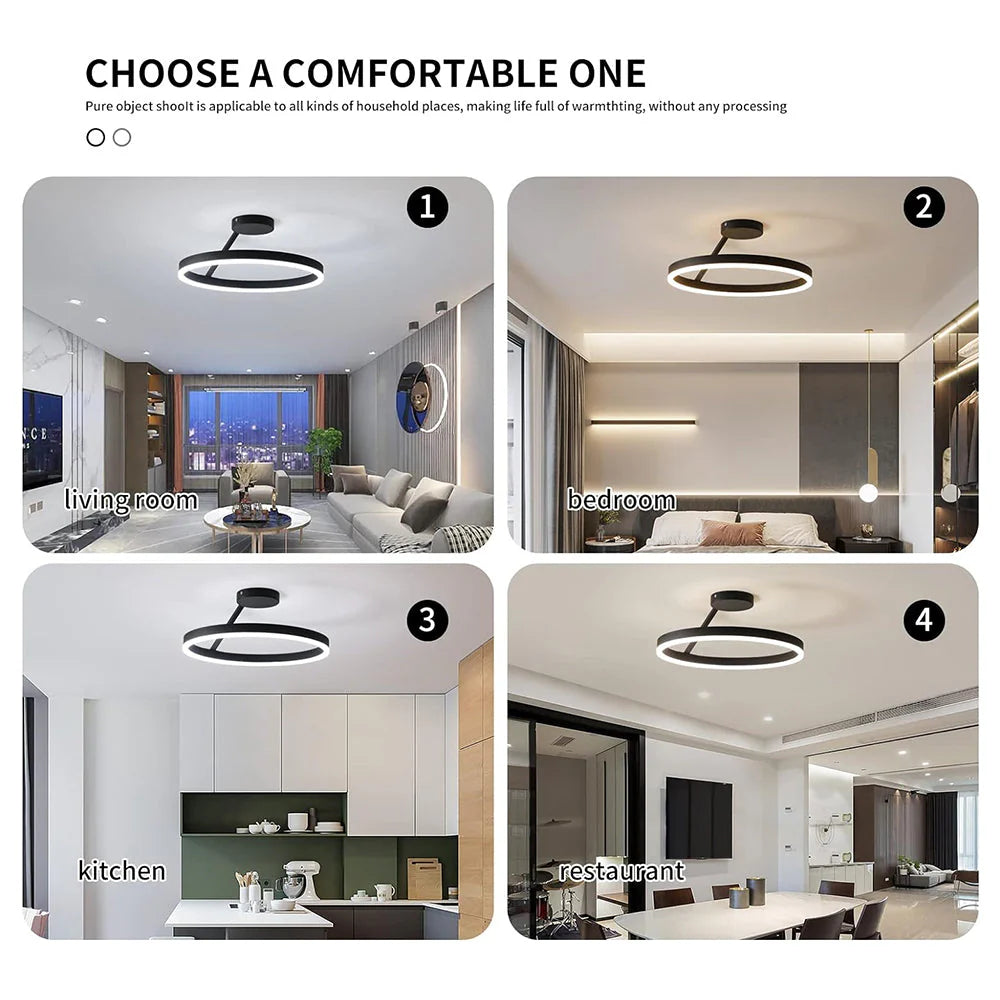 Sleek Round Nordic Ceiling Light