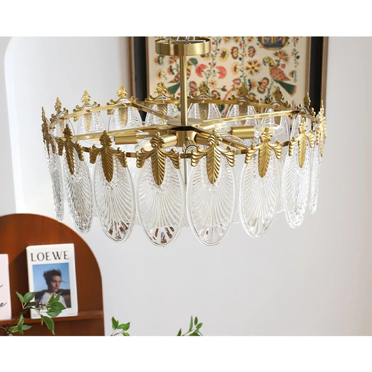 Intricate Round Glass Chandelier