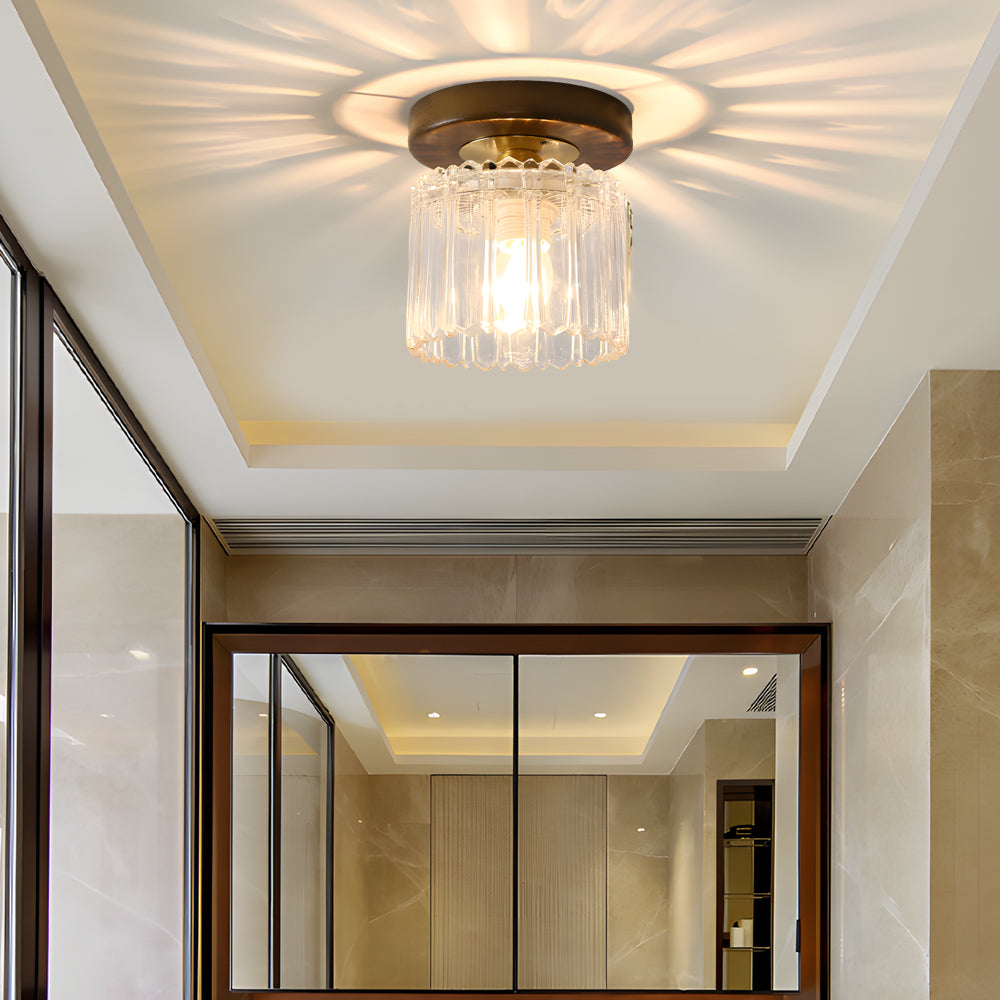 Square Iron Frame American Country Style Ceiling Light Fixture 1