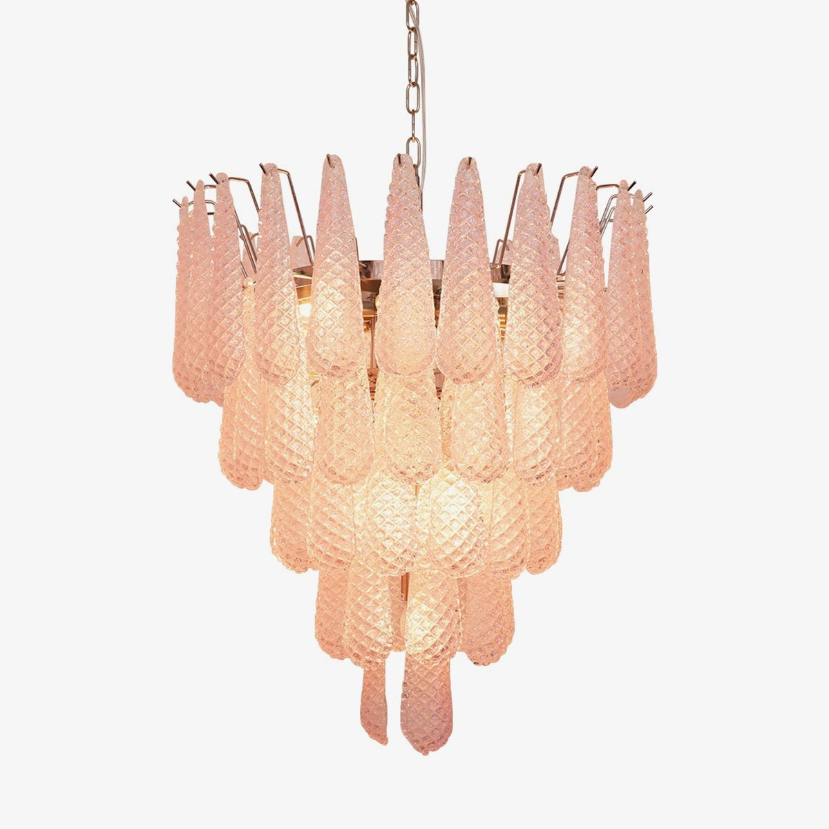 Pink Glass Dewdrop Chandelier | Modern Designer Lighting
