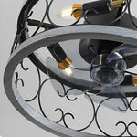 Retro Led Bladeless Ceiling Fans With Remote Ha084443
