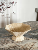 Facet Sculptural Marble Pedestal Bowl & Decorative Catchall Tray