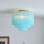 Glacia Murano Glass Ceiling Light with Gold Accents