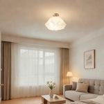Modern White Flower Semi Flush Mount Ceiling Lamp