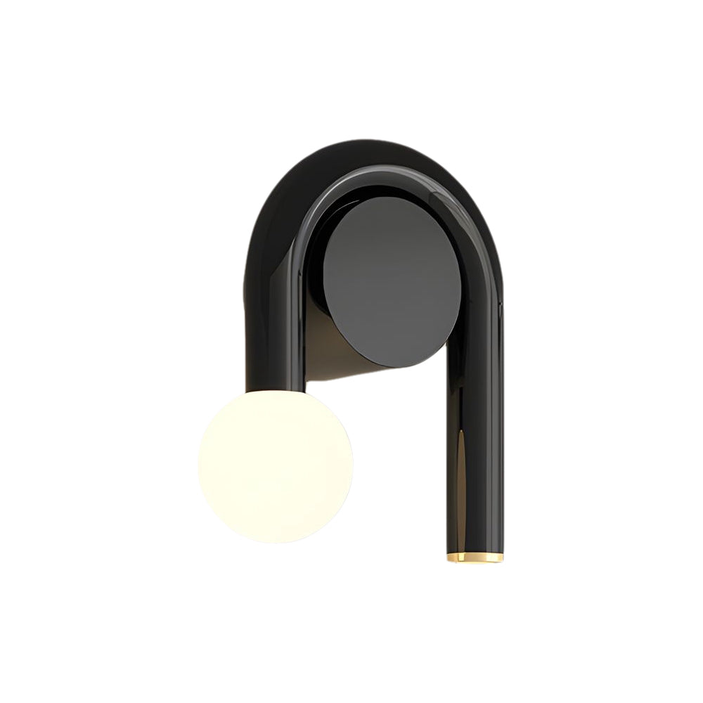 2 Light Arched Iron U Shaped Line Wall Sconce Led Matte Black Bathroom Vanity Lights