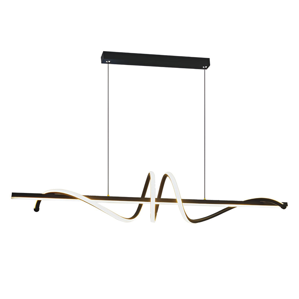 Nordic LED Linear Chandelier with Stepless Dimming for Modern Dining and Kitchen Spaces