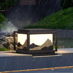Square Mountain Scenery Solar Post Caps Lights Li002154
