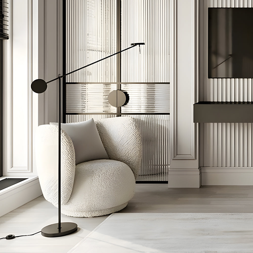 Black Adjustable Arm Invisible Led Floor Lamp