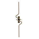 Minimalist Long Wave Aluminum Black Decorative Led Wall Lamp