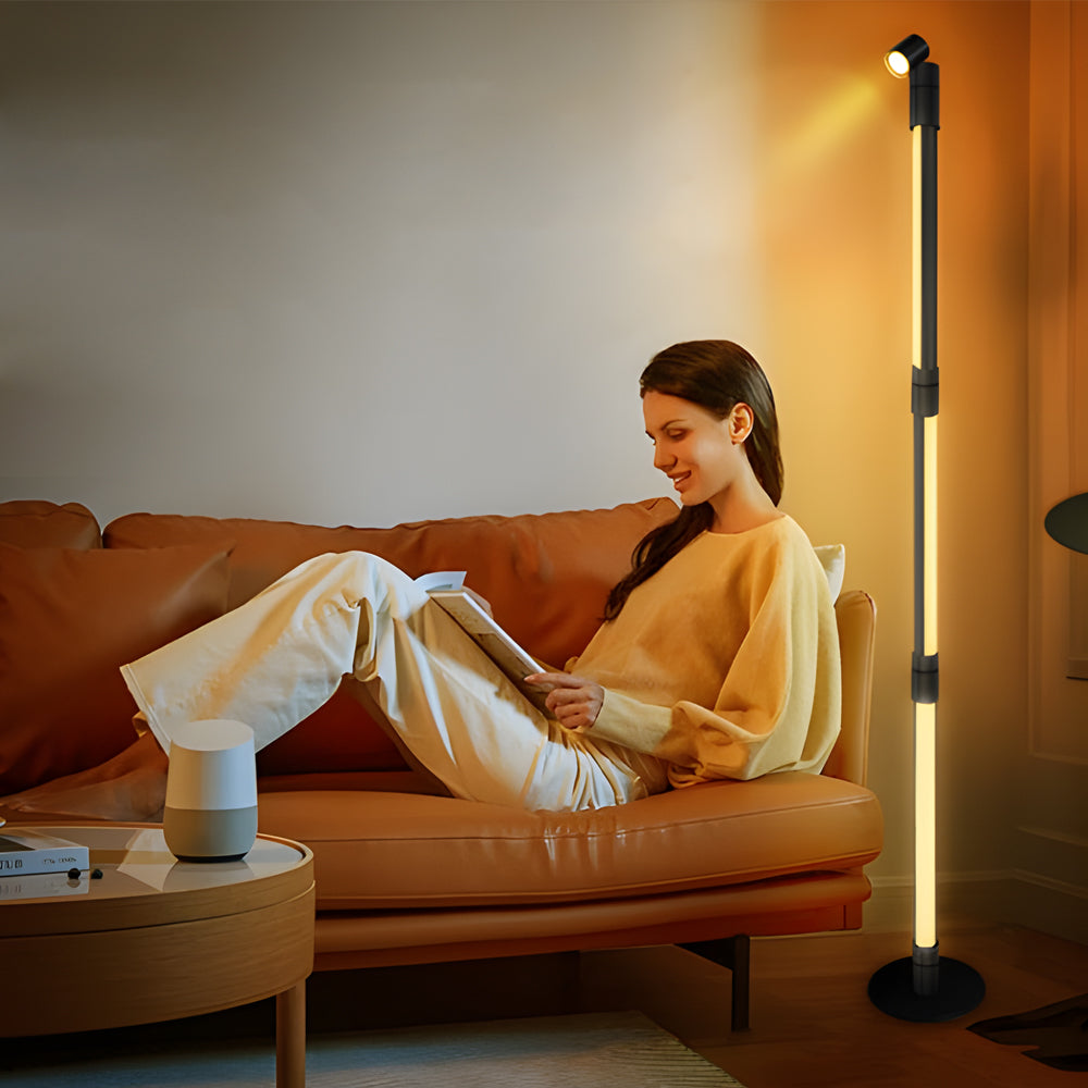 Rgb Rotating Floor Lamp With Spotlight Remote Control