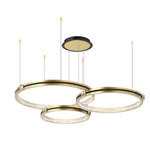Circular Rings Three Step Dimming Brushed Gold Modern Ceiling Lights Fixture
