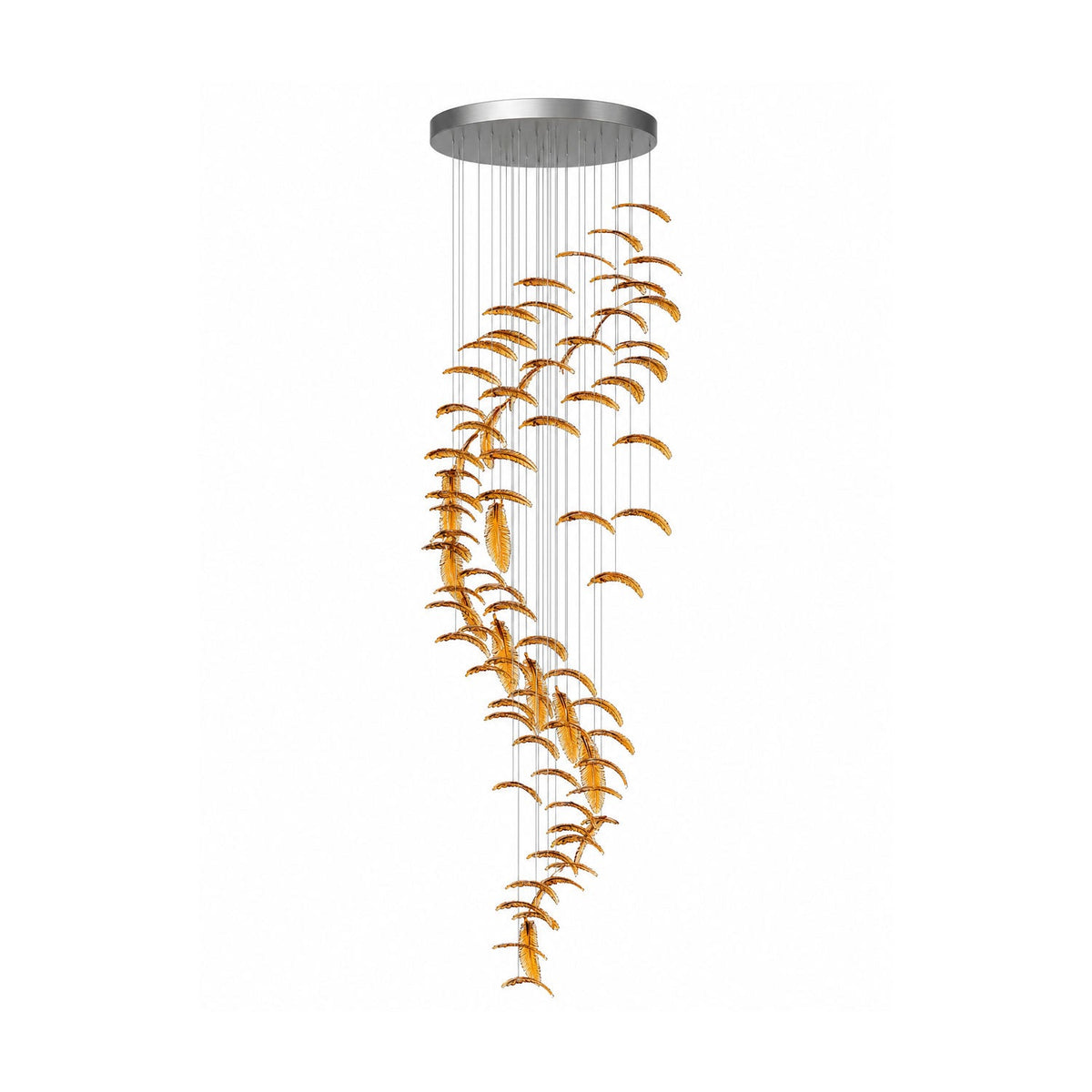 Glass Feathers Flying Chandelier — Modern LED Statement Pendant for Dining & Living Rooms