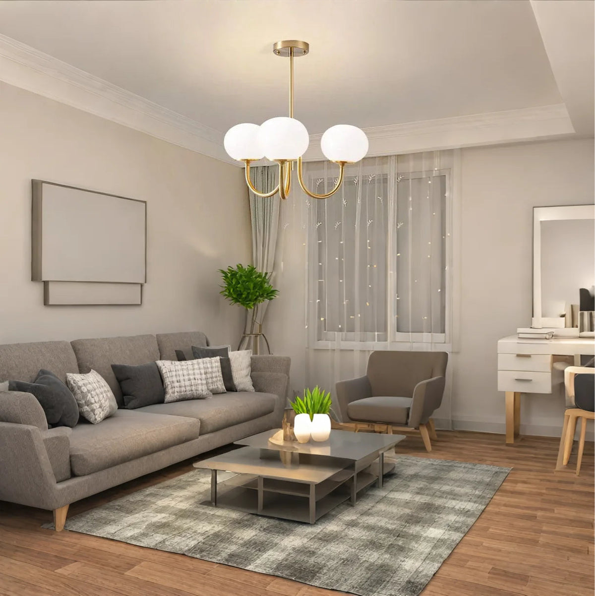 Nordic Minimalist Ceiling Chandelier Gold Silvery For Living Room Child Bedroom Pendant Lamp Home Decor Lighting Luster Fixture