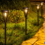 Intelligent Solar LED Pathway Lights with Tapered Black Design