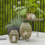 Handwoven Rattan Oval Floor Lamp for Outdoor Living Spaces
