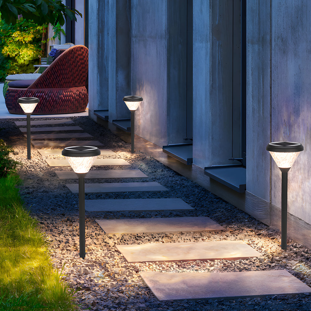Black 27 6 Inch H Solar Led Path Lights With Stake